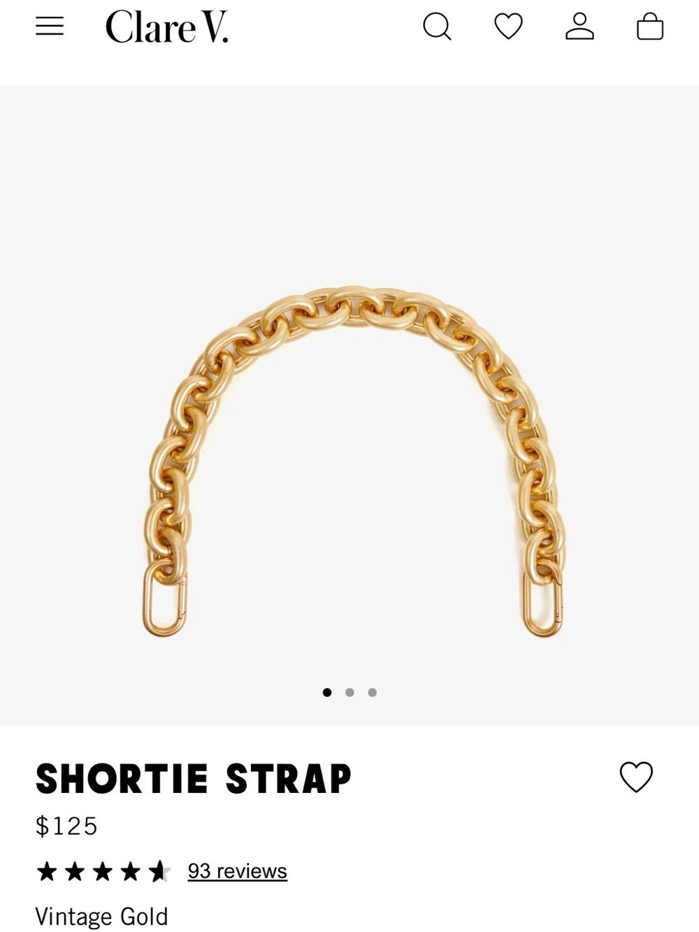 Clare V Gold Chain Shortie Strap